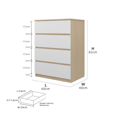 Chest Drawer with 4 Layers Drawer Storage-HMZ-FN-CD-7011WT/NO+WT (Smaller size)