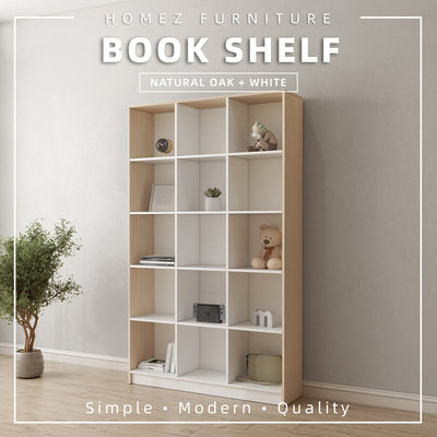 [Free Installation] Homez Book Shelf Rack Divider Cabinet with 15 Compartments - HMZ-FN-BS-1004