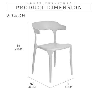 Designer Dining Chair with Comfort Arm Rest & Back Rest / Small Size - HMZ-DC-A363