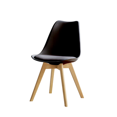 Eames Lounge Chair Dining / Office Chair c/w Dowel Wood Eiffel Legs - HMZ-DC-A304B/A404B