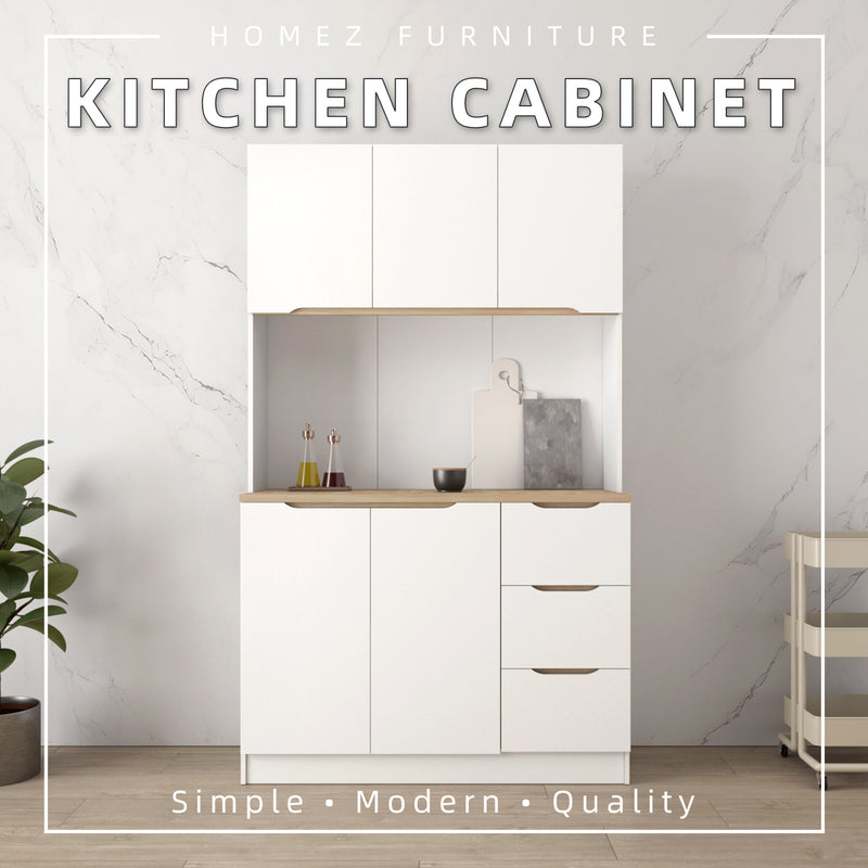 4FT Sinowa Series Full Melamine Kitchen Cabinet Tall Unit / Kitchen Storage - HMZ-KC-M2015-WT