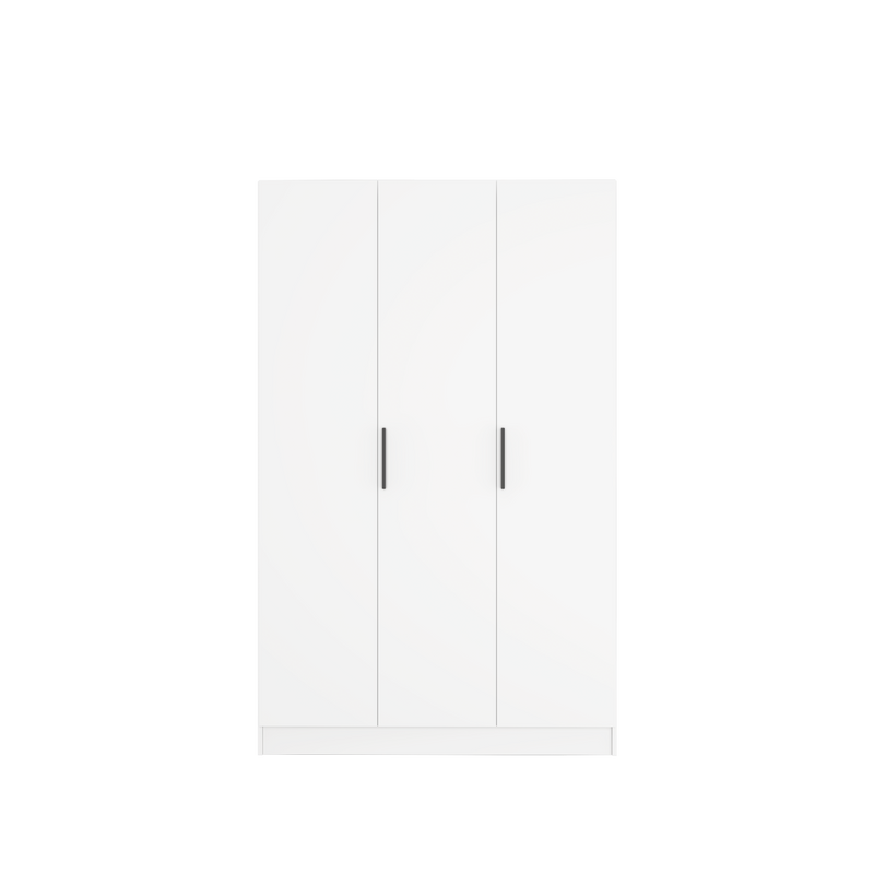 3.9FT 3 Door Wardrobe with Handle - HMZ-FN-WD-M6458-WT