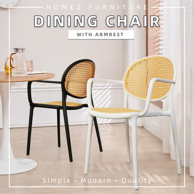 1PC / 2PCS / 4PCS Dining Chair Kerusi Makan with / without armrest White Black -DC41/DC42