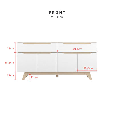 [Free Installation] 5.5FT Simona Series Display Cabinet Modernist Design - HMZ-FN-DC-7714-WT