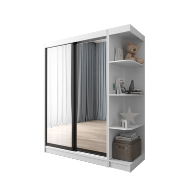 4FTx6FT Sliding Anti Jump Wardrobe Storage Cabinet with Corner Unit - 6005/6015/6025/6045-CO