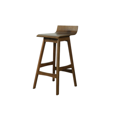BAR/PUB/CAFE/STOOL With Modern Wooden Texture PU Leather Bar Stool with Solid Wood Legs - 204/MELON