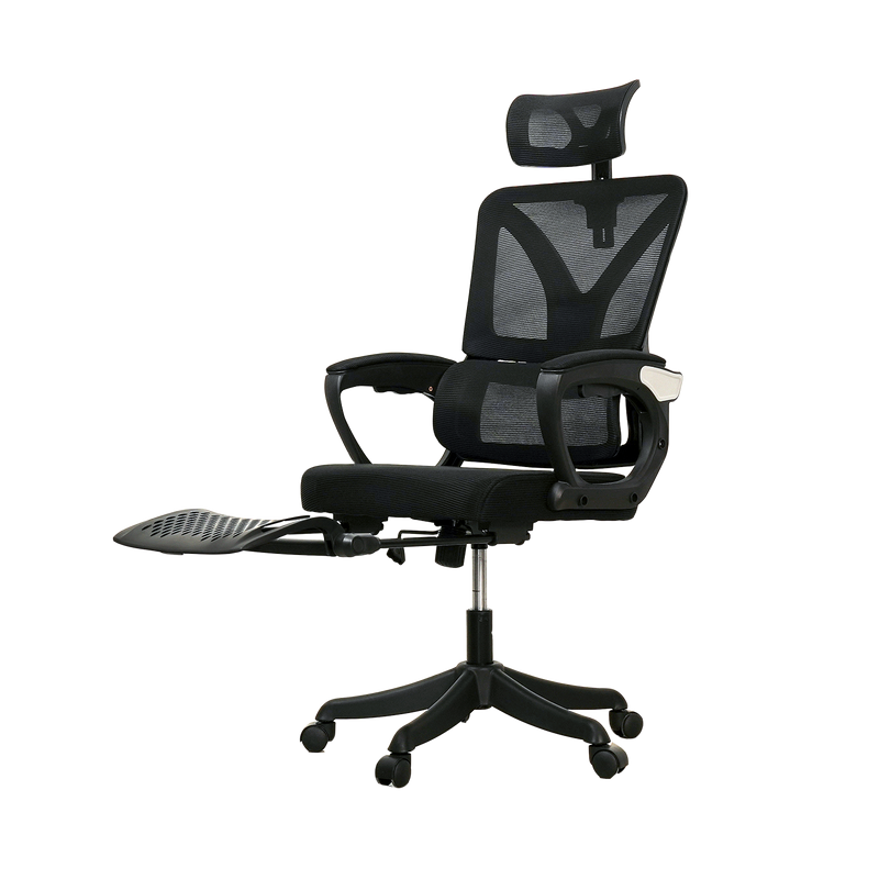 HomeZ Office Chair Ergonomic Chair Executive Mesh High back / Medium Back Chair/with legrest - Black