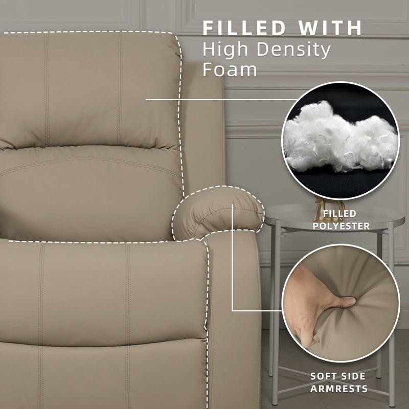 (Free Installation) 3FT 1 Seater Fabric / TPU Recliner Sofa / Grey / Brown / Blue / Clay/ Cream - HMZ-FN-522/523