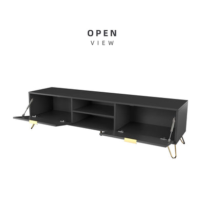 (Self-assembly) 6FT Stellate Series Tv Cabinet/ Console with Metal Leg - TC-1600-DGY