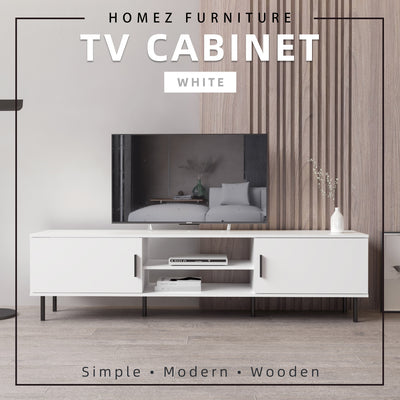 6FT LEGEND TV Cabinet with PVC Leg/ with no leg White Colour Modernist Design - 5916/5926
