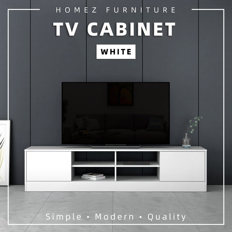 6FT LEGEND TV Cabinet with PVC Leg/ with no leg White Colour Modernist Design - 5916/5926