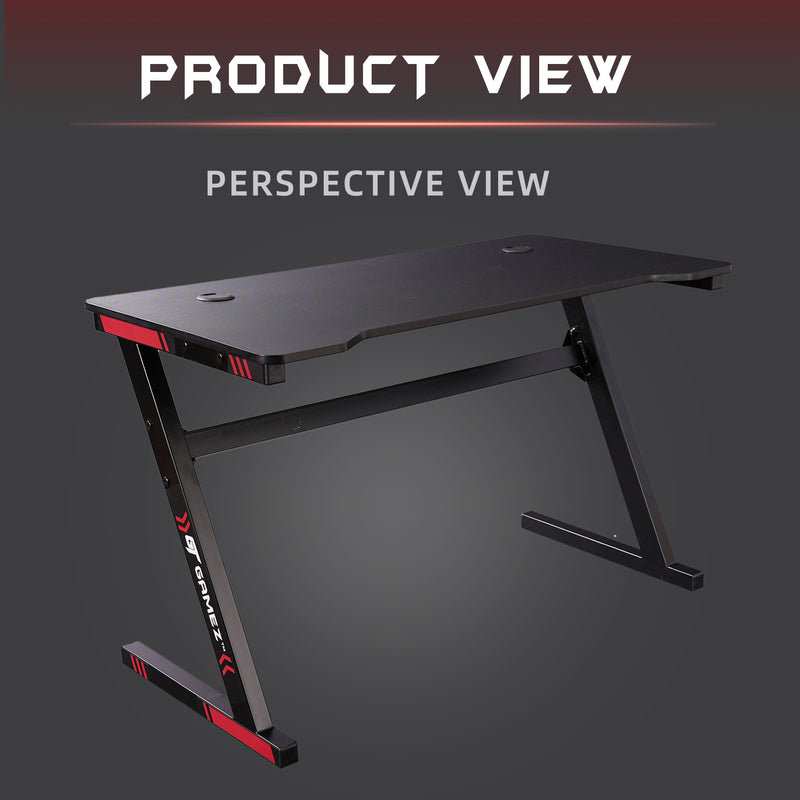 GTGAMEZ 4FT Z Series Matt Surface With Modern Simple E-sports Gaming Table / Gaming Desk - HMZ-GT-LM-12060-ZLZ-BK