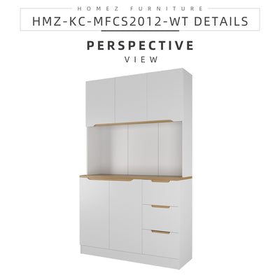 (Self-assembly) Situra Series Kitchen Cabinets Tall Unit  Kitchen Storage - MFCS2012-WT