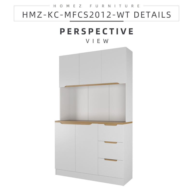 (Self-assembly) Situra Series Kitchen Cabinets Tall Unit  Kitchen Storage - MFCS2012-WT
