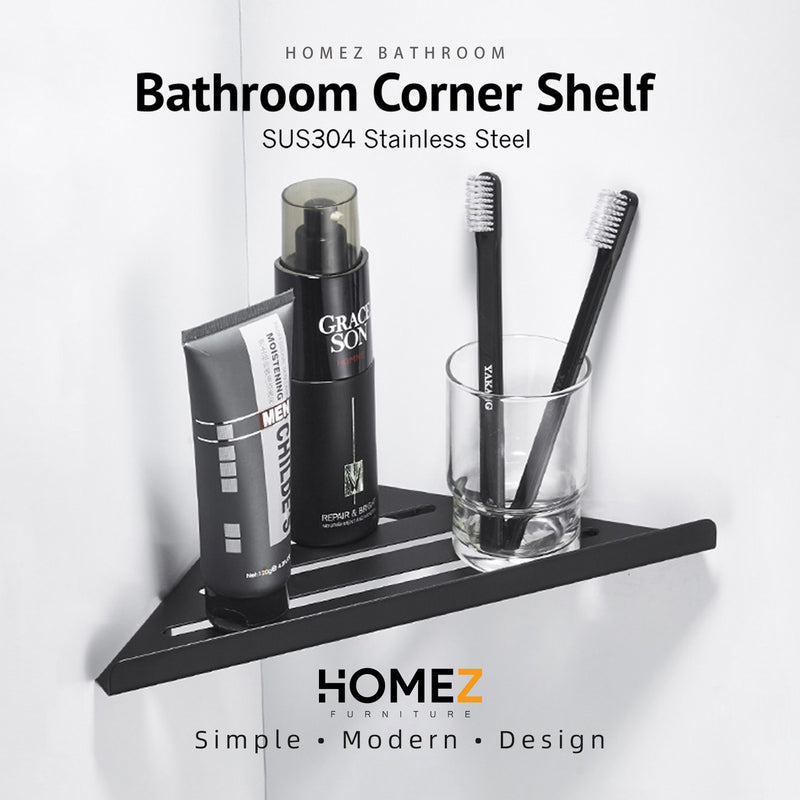 Wall Mounted Anti-Rust Stainless Steel Bathroom Corner Shelf - HMZ-BRGS-LY235