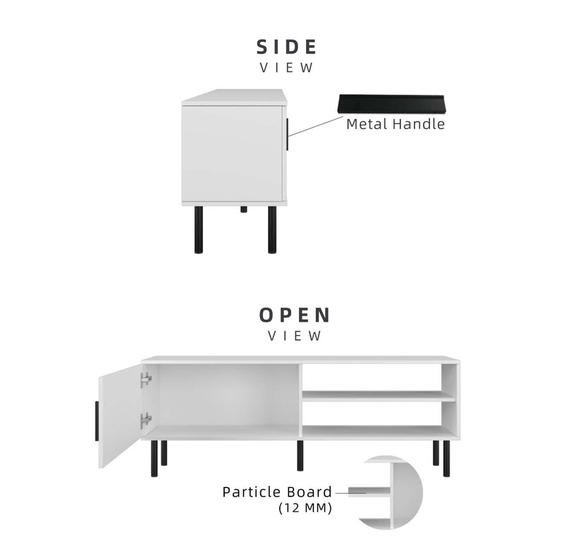4FT LEGEND TV Cabinet with PVC Leg White Colour Modernist Design - HMZ-FN-TC-5914-WT