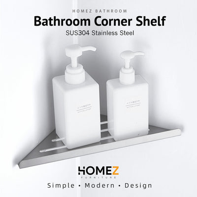 Wall Mounted Anti-Rust Stainless Steel Bathroom Corner Shelf - HMZ-BRGS-LY235