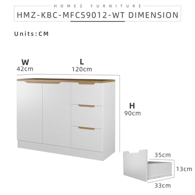 (Self-assembly) Situra Series Kitchen Cabinets Base Unit Kitchen Storage - MFCS9012-WT