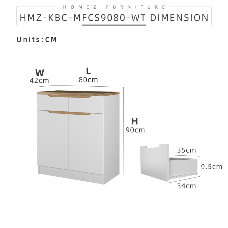 (Self-assembly) Situra Series Kitchen Cabinets Base Unit Kitchen Storage - MFCS9080-WT