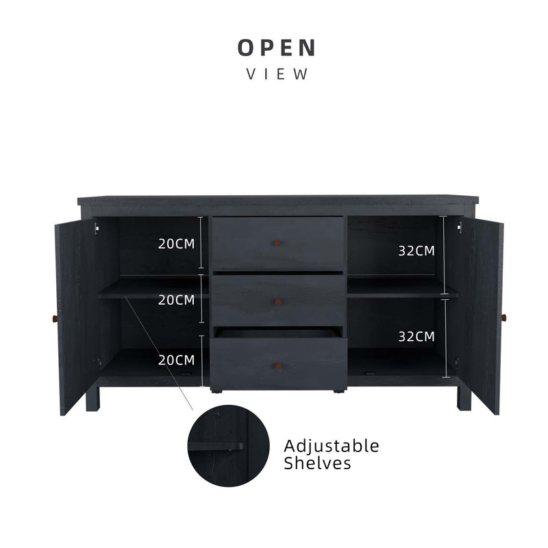 5FT Akara Series Display Cabinet  with Plastic Wood Leg - HMZ-FN-DC-A1688-DG-A