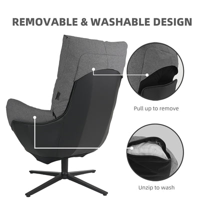 Mona Ergonomic Removable Rocking Chair / Rocking Sofa / Fabric / PVC / White / Black / Grey - HMZ-SF-UE-MONA