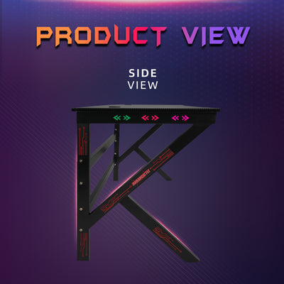 GTGAMEZ K Series LED Lighting Carbon Fiber E-sports RGB Gaming Table / Gaming Desk-HMZ-GT-JF-12060/14060-KL-BK-LED