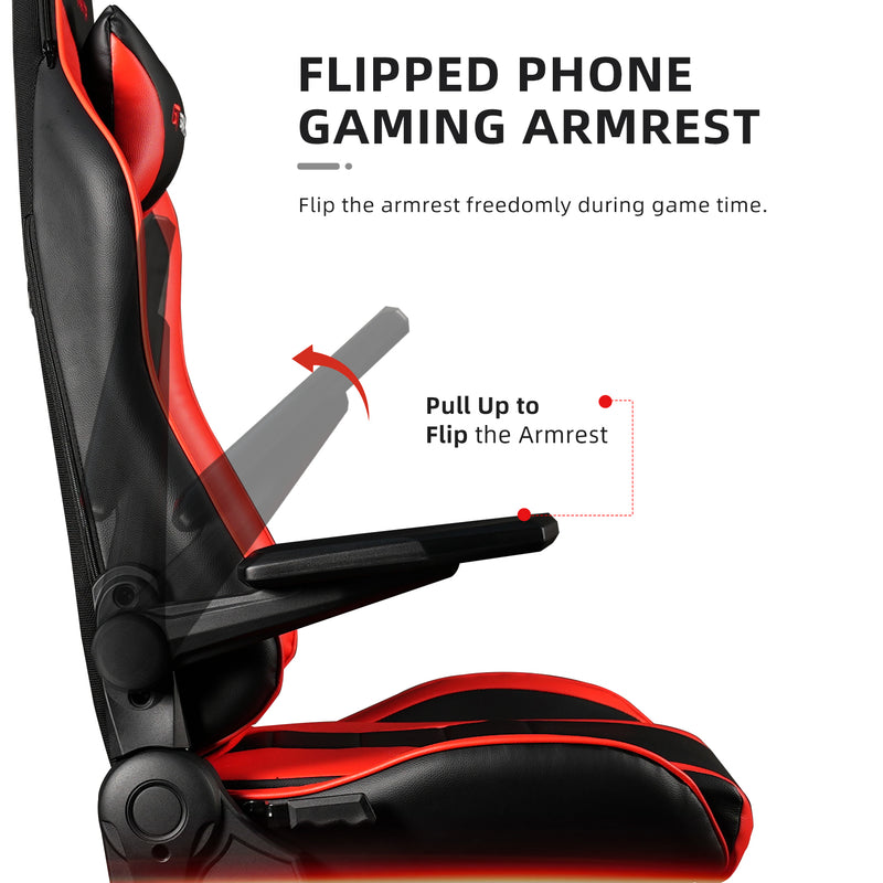 GTGAMEZ Manta High Back Mobile Gaming Chair / PU Leather / Ergonomic Backrest / E-Sports / Pillows - HMZ-GC-DJ-0088