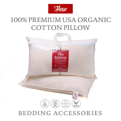 Flew Cloudfy Series Premium USA Organic Cotton Pillow 19 inch x 29 inch x 1.5 kg