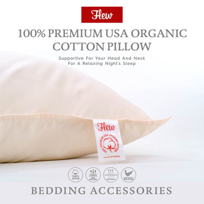 Flew Cloudfy Series Premium USA Organic Cotton Pillow 19 inch x 29 inch x 1.5 kg