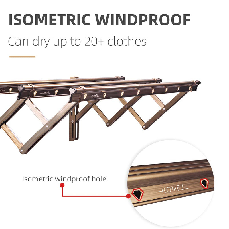 (Self Assembly) 3 Bar 1M Aluminium Anti-Rust Retractable Drying Rack Cloth Hanger - HMZ-DR-AYW22-1M