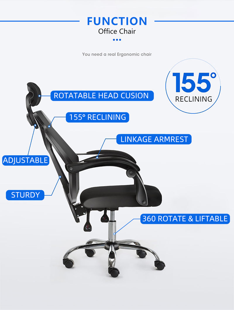 High Back Mesh Office Chair with Ergonomic Design & Chrome Leg - GMZ-GC-YG-230