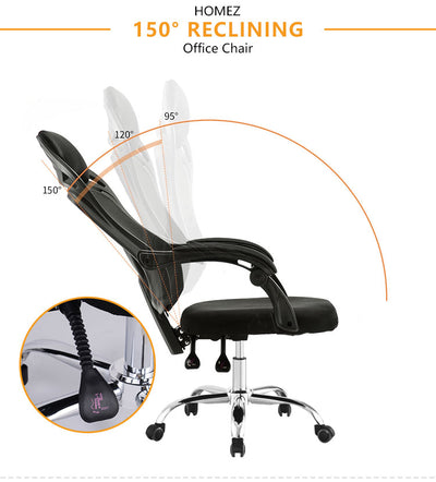 Mesh HIGH BACK OFFICE CHAIR with Ergonomic Design & Chrome Leg - Black-HMZ-OC-806-BK