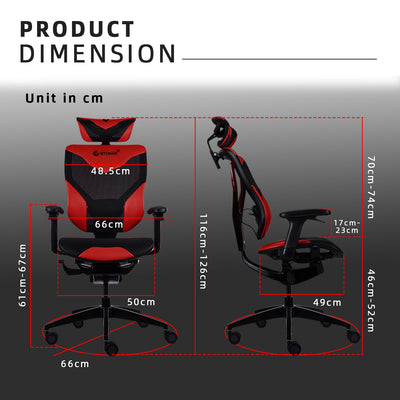 (Free installation) GTChair GR-V7-X PU Leather/Y Frame Ergonomic Gaming Chair/Office Chair with Adjustment - GTC-GC-V7X