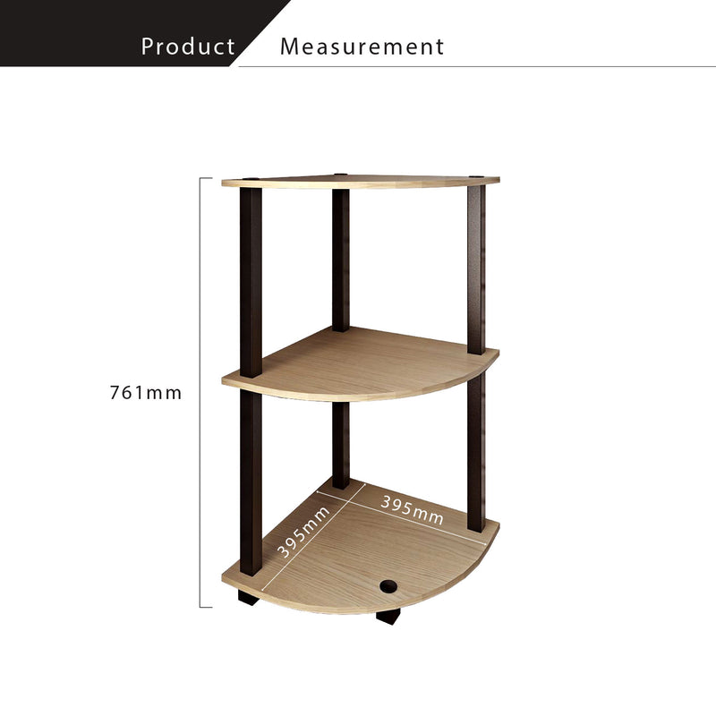 Corner Rack HMZ-CR-DT-4005 3 Tier Corner Shelves / Book Shelf / Display Rack - 40 x 40 cm