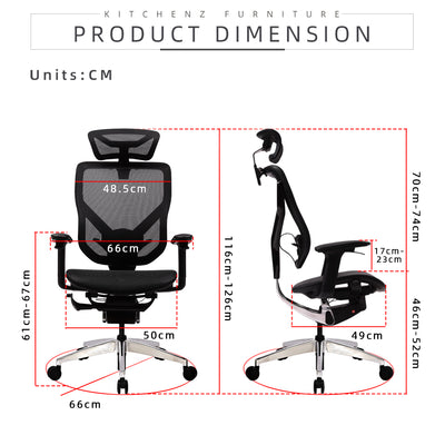 (Free Installation) GTChair VIDA-V7-X / Y Frame Ergonomic Office Chair / Gaming Chair with Adjustment - GTC-GC-V7X-BK-MH