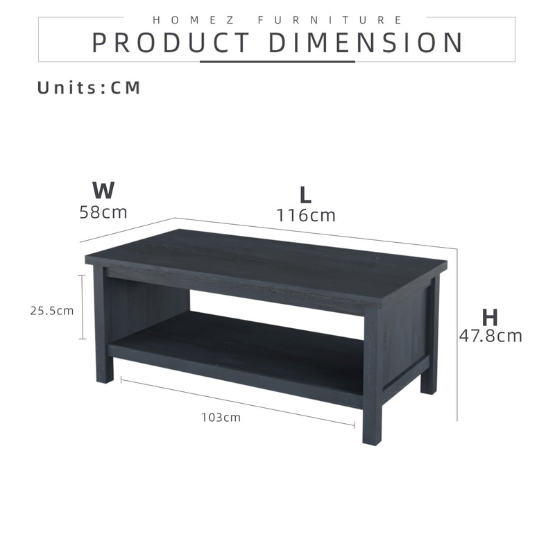 (Self-assembly) 3.8FT Akara Series Coffee Table Modernist Design - HMZ-FN-CT-A1160-DG