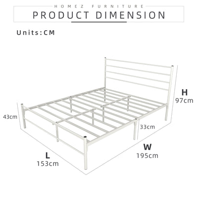 Heavy Super Base Bed Frame Powder Coat Metal-Queen Size - HMZ-FYDB