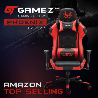 GTGAMEZ Gaming Chair GMZ-GC-YG-725 Racing Video Game Chair with Ergonomic Backrest and Seat Height Adjustment and Pillow