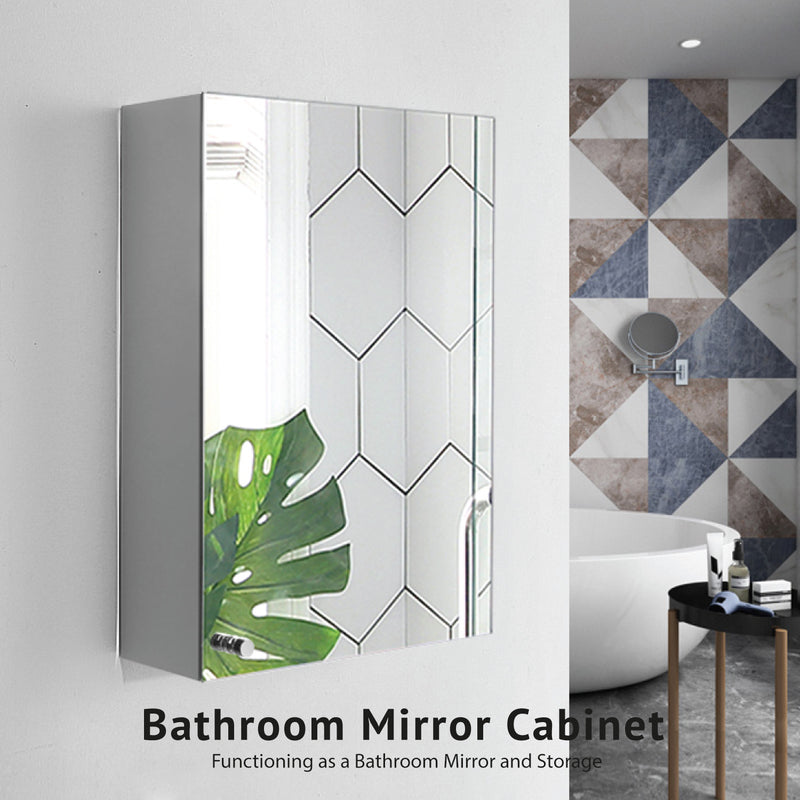 Bathroom Mirror Cabinet HMZ-BR-MC-WA7022R Powder Coat Finish - L350 x W125 x H500mm