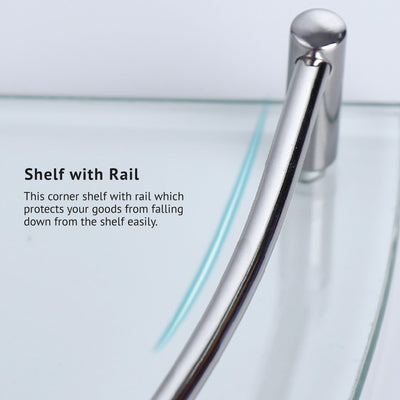 Bathroom Corner Glass Shelf 1 Tier - HMZ-BRGS-LY8801