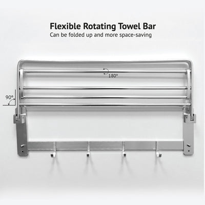 60CM Bathroom Foldable Towel Rack Shelf HMZ-BRTR-LY9806-60 Aluminium Tower Bar