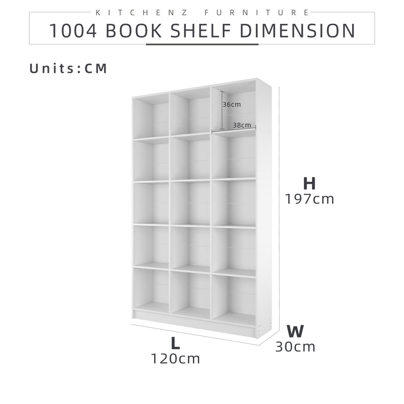 Homez Book Shelf Rack Divider Cabinet with 15 Compartments - HMZ-FN-BS-1004