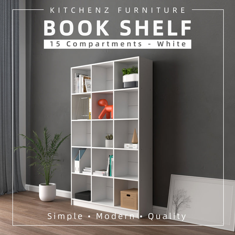 Homez Book Shelf Rack Divider Cabinet with 15 Compartments - HMZ-FN-BS-1004