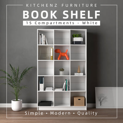 Homez Book Shelf Rack Divider Cabinet with 15 Compartments - HMZ-FN-BS-1004