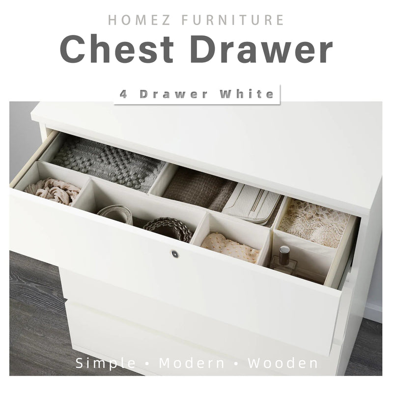 Big Size (H105cm) Homez Chest Drawer with 4 Layer Drawer Storage-3 ft -HMZ-FN-CD-7001