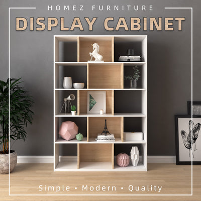 (Self-assembly) 4FT Simona Series Display Cabinet / Divider / Book Shelf/ Storage Cabinet - HMZ-FN-DC-23003-WT