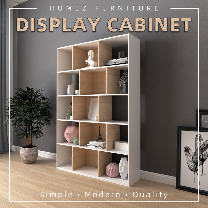 (Self-assembly) 4FT Simona Series Display Cabinet / Divider / Book Shelf/ Storage Cabinet - HMZ-FN-DC-23003-WT