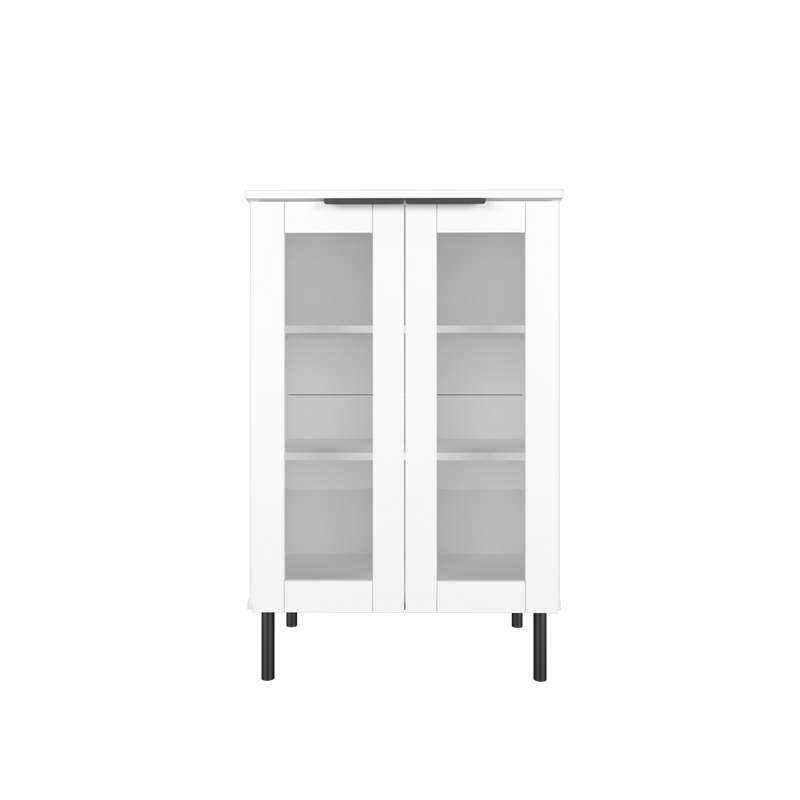 Glass Door Storage Cabinet Display Cabinet 2 Doors / 4 Doors - M8060/M8120-WT