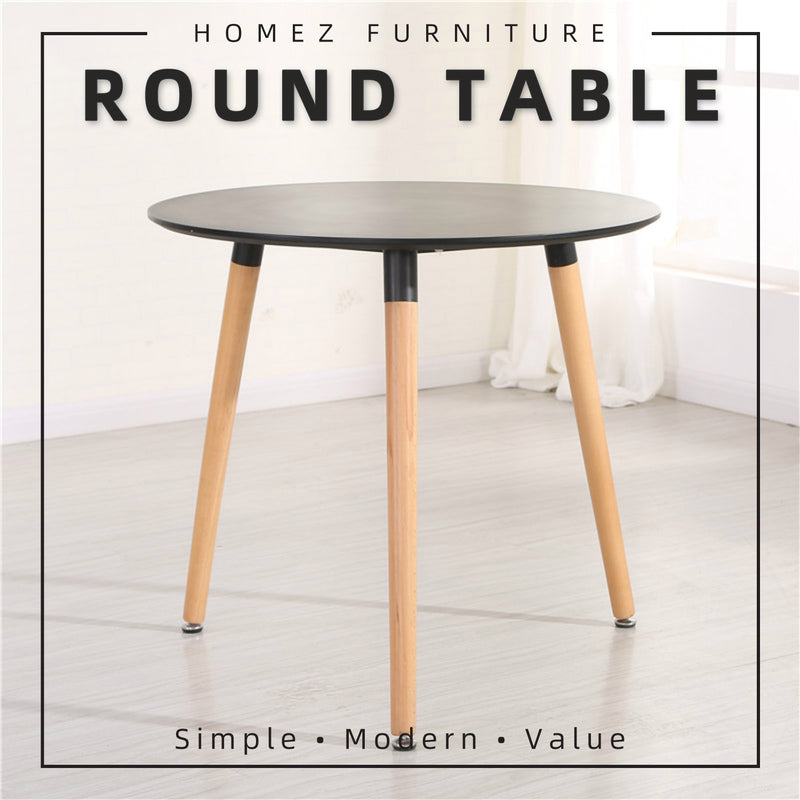 80CM Round Table Modern Dining Table / Writing Table - HMZ-FN-DT-T80(8075)+HMZ-DC-A304B