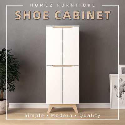 Simona Series Shoe Cabinet Modernist Design Shoe Rack - HMZ-FN-SR-1660-WT